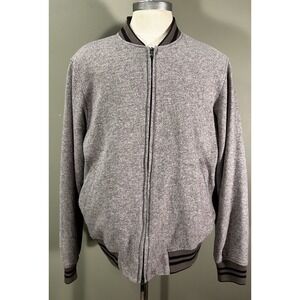 Gutteridge Wool Bomber Jacket Full Zip Mens Sz 50 Italy Quiet Luxury Beige